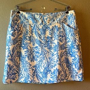 Lilly Pulitzer brand Jonas High Waisted Size 16 Mermaid Blue & White Skort